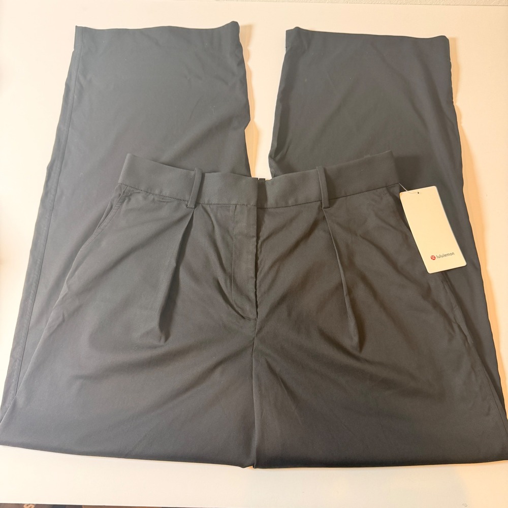 Lululemon Pleat-Front High-Rise Trouser Regular Black LW5GQ3S Size 14